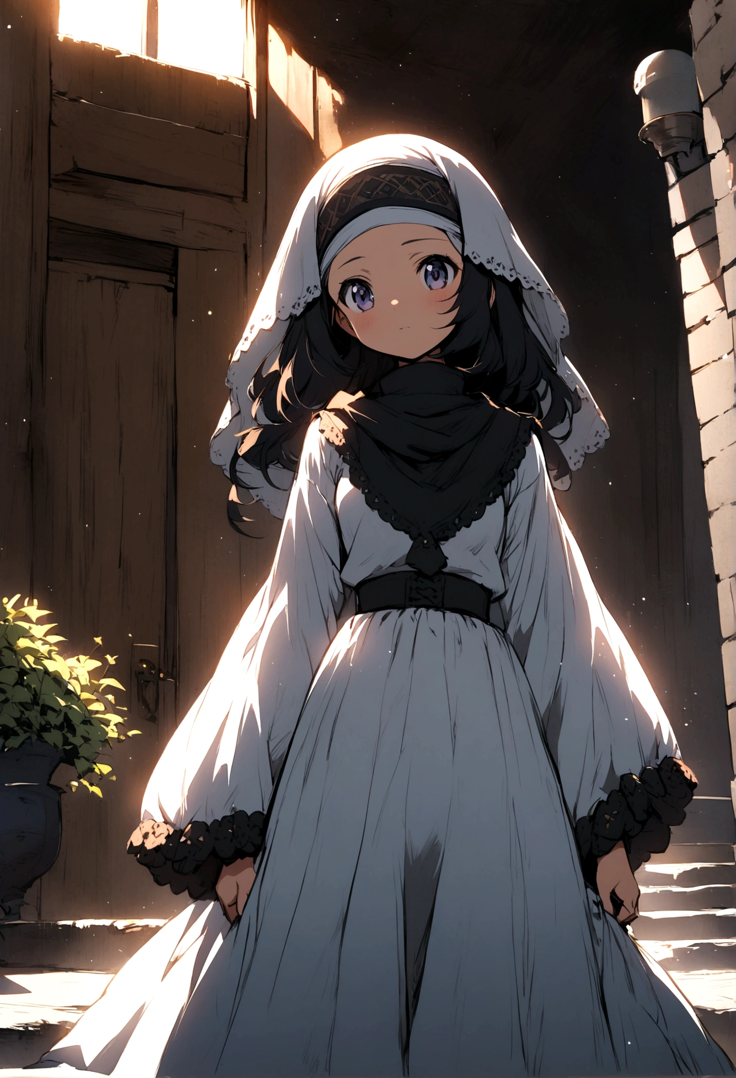 Anime girl,With a hijab, cute,