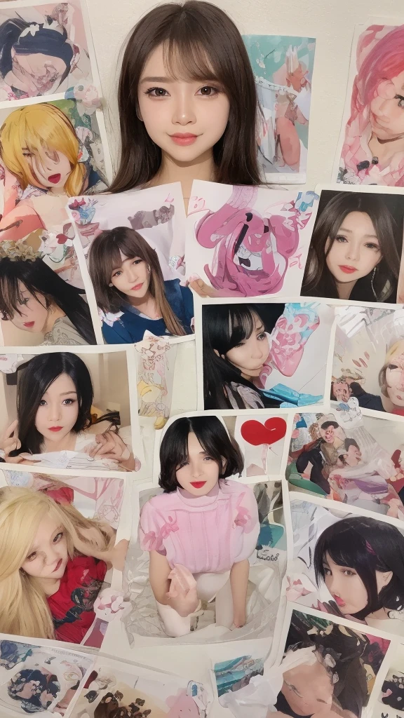 The character costume is KPOP, 9 sets of anime character stickers with different expressions, Hallyu collection style, Anime K-pop art style, Hallyu frontline style, Hallyu art style, kpop style, Official artwork, Chibi Art, Pisif, Blackpink style, Cute KPOP artwork in various poses, The popularity of the art station Pisif, lingerine,