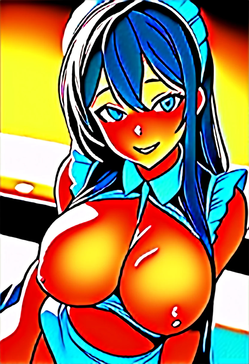 (masterpiece), best quality, (warm color:1.2), (warm lighting:1.2), (((warm skin tone))), (high quality, 8k, 4K, High Contrast, masterpiece:1.2, 最high quality, Best aesthetics), Beauty, Maid costume, Very detailed, (large round breasts:1.4), ((small perky nipples)), ((excessive cum on her breasts:1.4)), ((her breasts are completely covered with lots of cum)), ((long thick strands of cum:1.4))