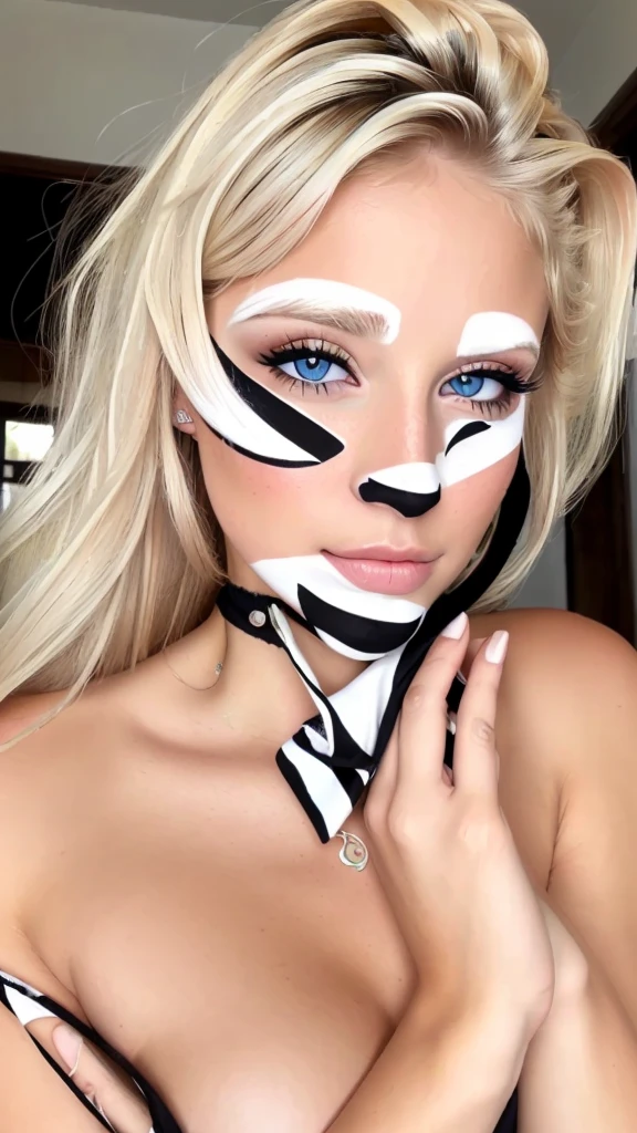 ((best quality)), ((ultra res)), ((photorealistic)), (intricate details), 24 years old, argentinian blonde hair, perfect face, make up:1.5, light on face, face detail, NAKED, short hair,