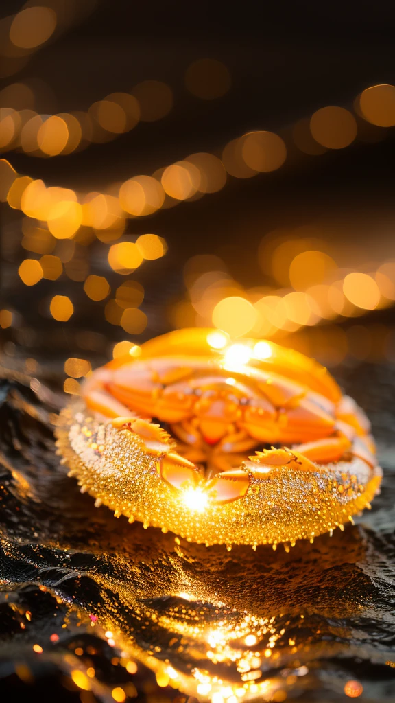 Summer Dream，Crystal Crab，Dreamy lighting，The scattered water drops float in the air and sparkle in the sun，HD，Details，The best quality is waiting to start 