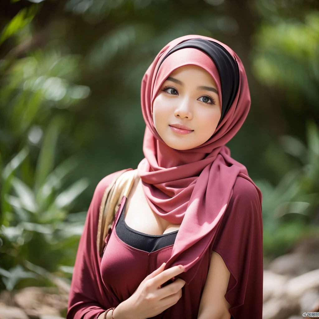 beautiful malay girl,hijab,big breast
