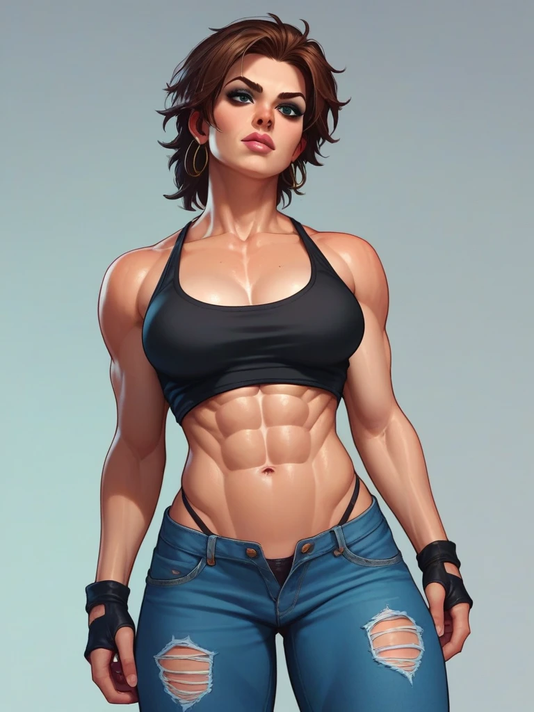 sexy muscle rogue woman abs