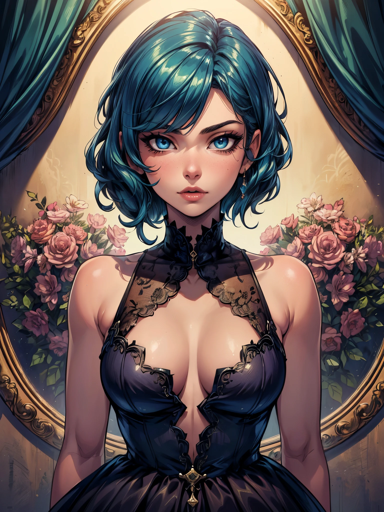 (masterpiece, top quality, best quality, official art, beautiful and aesthetic:1.2), boy, handsome, extreme detailed faces, (fractal art:1.3), colorful, highest detailed, (perfect face), shiny skin, HDR, cantarella, extremely detailed dress, detailed background , sultry look, seductive