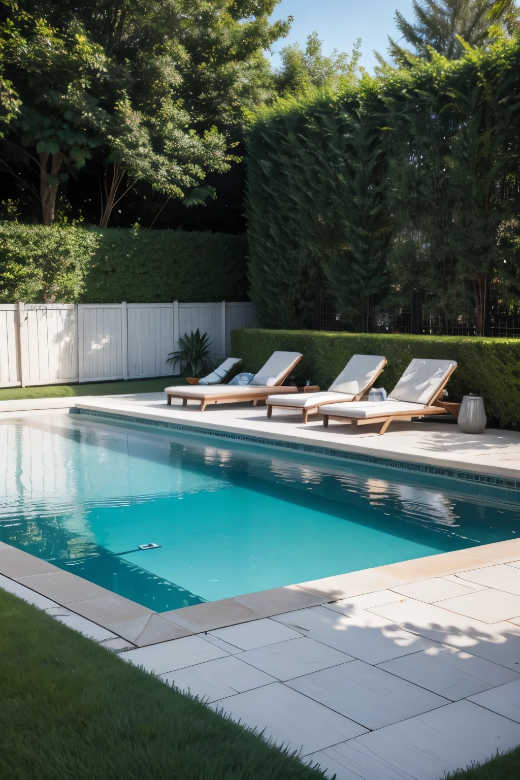Lawn by swimming pool