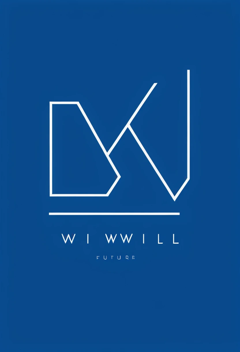OpenWill, logo with letters, open the future, stylish, simple, blue