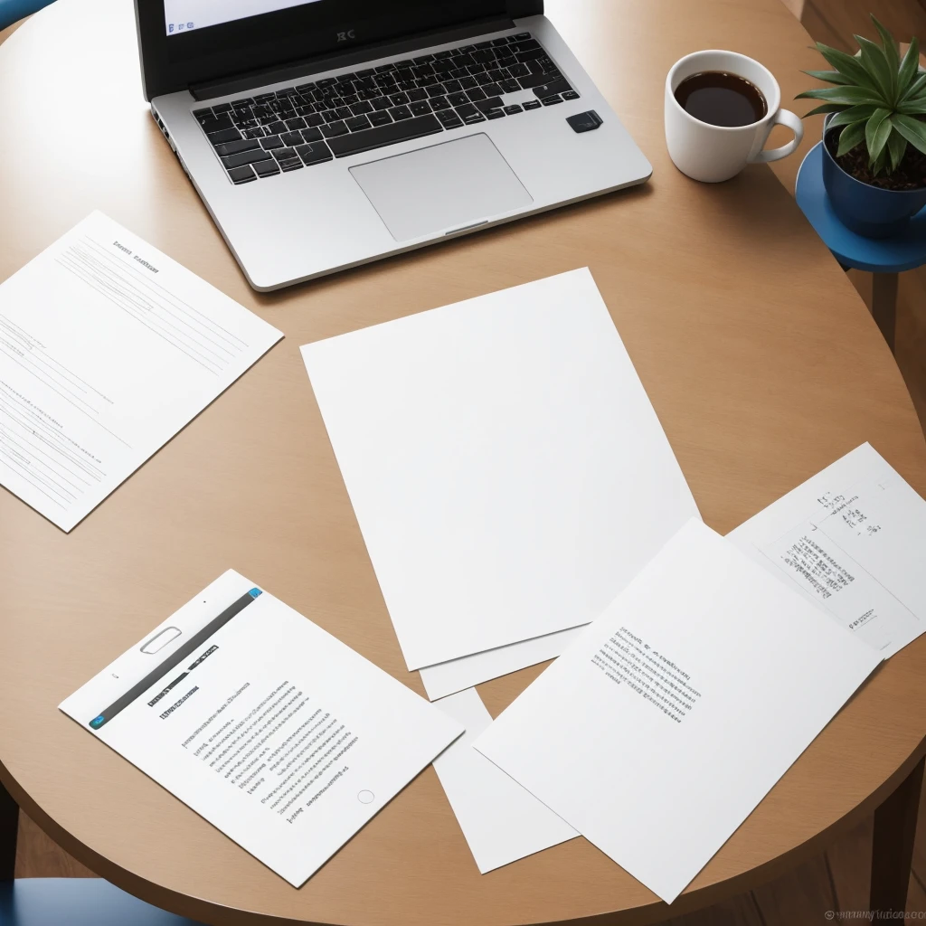 White paper and Pc on table