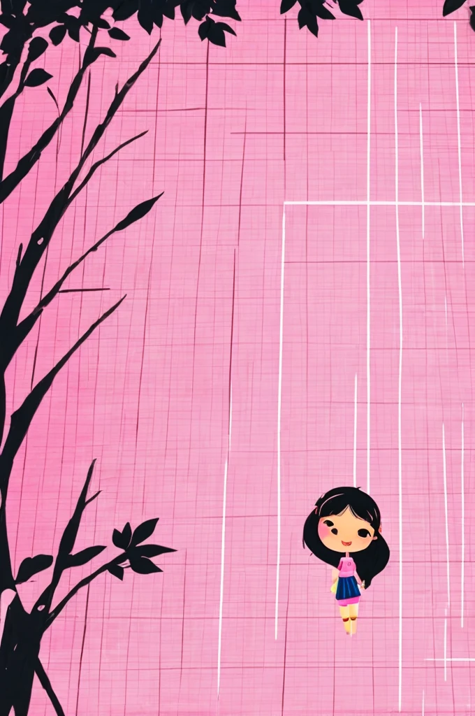 Background is pure white，Generate a pink four-grid simple drawing picture，The four grids generate the girl&#39;s pregnancy、Girls give birth、Girl overeating、Pictures of middle-aged women&#39;s anxiety