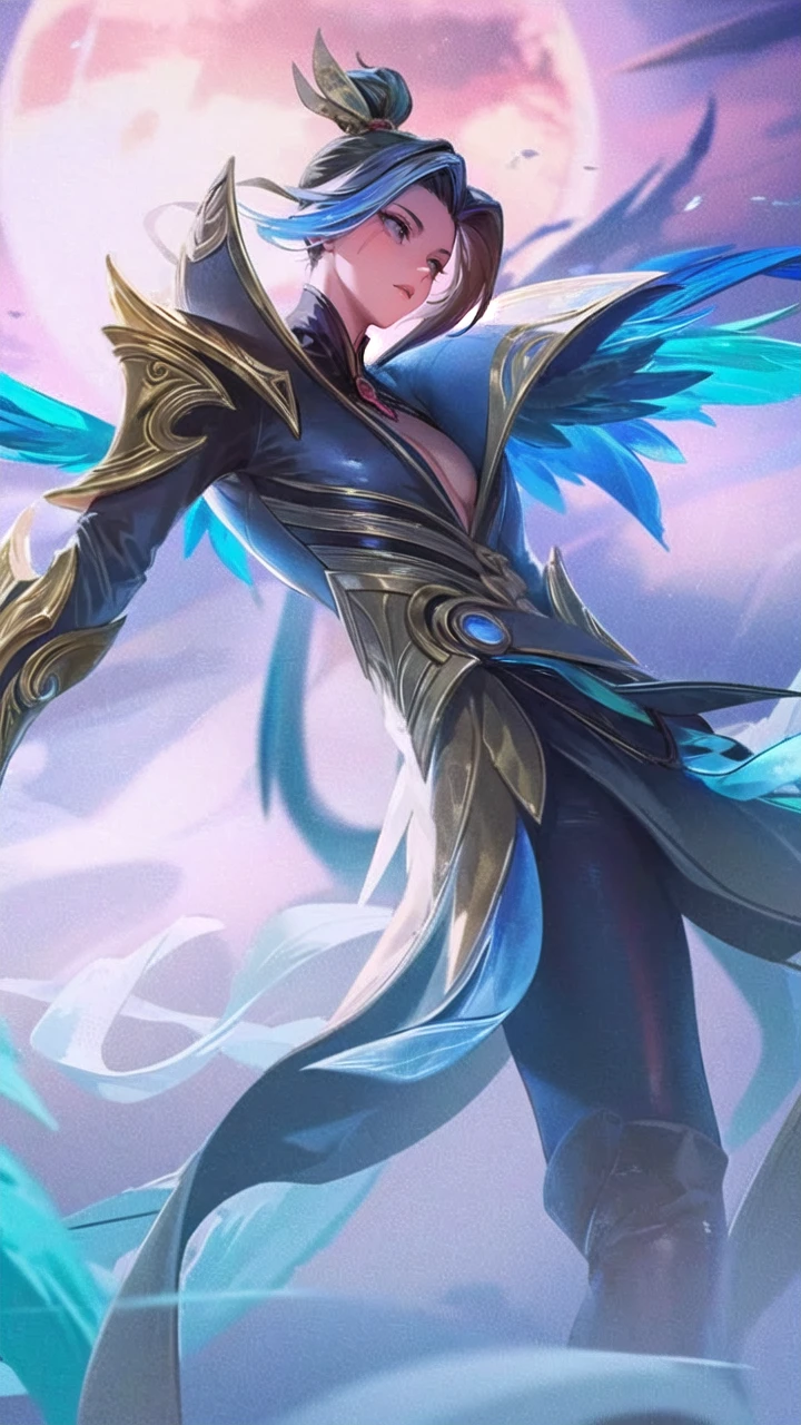 full body, masterpiece, 8k, ultra HD, sharp focus, details hair, beautiful hair, details face, beautiful detail eye, details pupil, perfect hand, vibrant colours, soft lighting.
1girl, long hair, hair accessory, style hair, (green -blue hair), light purple eyes, giant breast, open chest sweater, elegant, cropped sweater, off-the-shoulder, exclusive skirt, pantyhose
night scene, Hall, indoor, red carpet, evening, window, clouds .