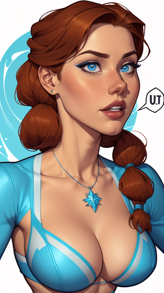 clearing! Here is the revised and cleaner text:
--- Character: Queen Anna of Arendelle with marks of war.
Description: Cartoon image of a woman. Illustration in cartoon art style, with highly detailed character design. detailed digital art, showing courage and high quality portrait.
characteristics:
- Portrait character design - Beautiful digital illustration - Comic art - Young woman with braided hair - Beautiful lined eyes - Medium-large bust and wonderful sexy clothes - Expression of sexual desire from waist to head ---