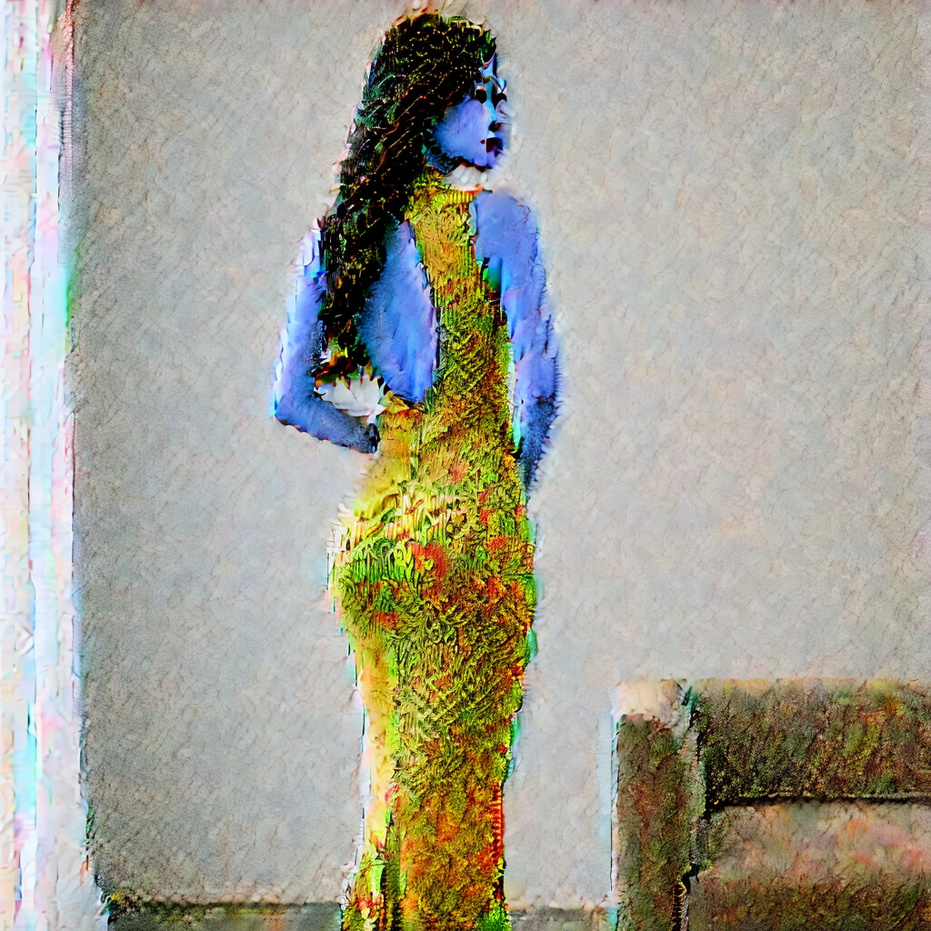Realistic, high quality, Chinese woman wearing a maxi bodycon dress, knit dress, squatting down fully showing rear side