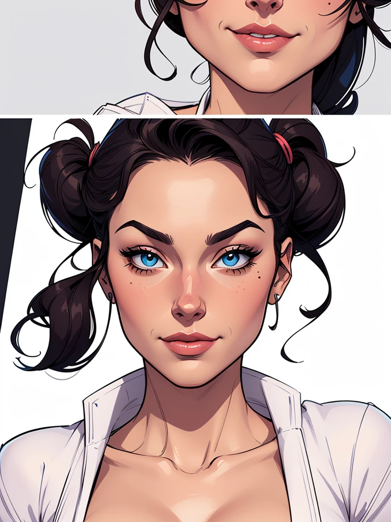 Girls female characters (evil sadomasochists) animadas:1.2), mulher Imagem de desenho animadas de uma mulher , sensual clothes , super cute girl, cartoon style illustration, estilo de arte dos desenhos animadass, estilo de arte dos desenhos animadass, digital illustration style, highly detailed character design, cute detailed digital art, City fan art, portrait character design, beautiful digital illustration, high-quality portrait, comic book art, character design portrait, white background Buso without clothes and medium breasts