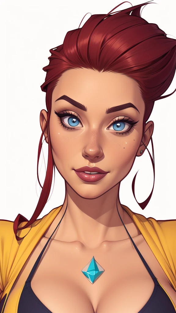 cartoon style:1.2), Brazilian cartoon image of a woman , sensual clothes , super cute girl, authoritarian would be facial expressioncartoon style illustration, cartoon art style, cartoon art style, digital illustration style, highly detailed character design, cute detailed digital art, City fan art, portrait character design, beautiful digital illustration, high-quality portrait, comic book art, character design portrait, white background Buso without clothes and medium breasts, beautiful and symmetrical body curves white background Twist sheet
