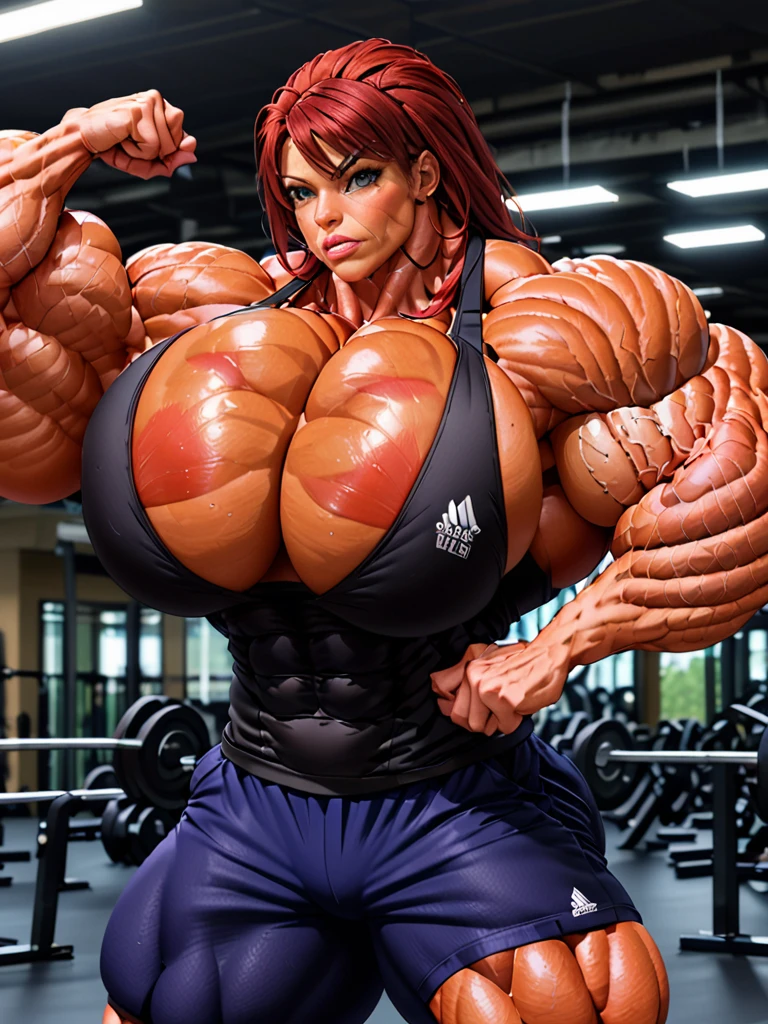 huge rentb style woman muscle hard biceps