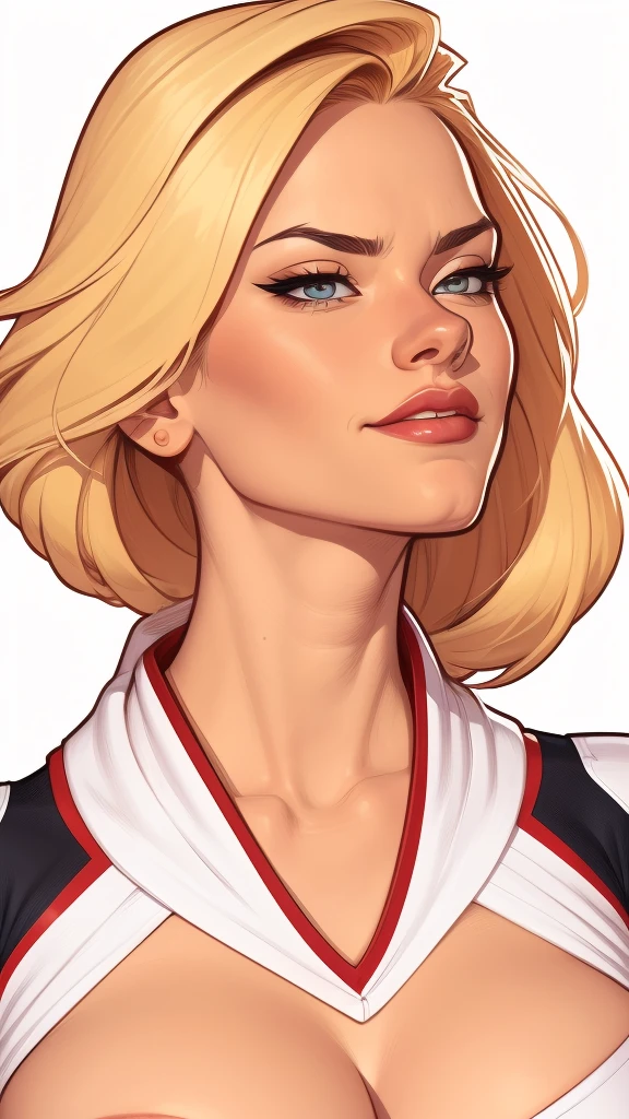 cartoon style:1.2), Yvonne Strahovski woman Cartoon image of a woman , sensual clothes , super cute girl, authoritarian would be facial expressioncartoon style illustration, cartoon art style, cartoon art style, digital illustration style, highly detailed character design, cute detailed digital art, City fan art, portrait character design, beautiful digital illustration, high-quality portrait, comic book art, character design portrait, white background Buso without clothes and medium breasts, beautiful and symmetrical body curves