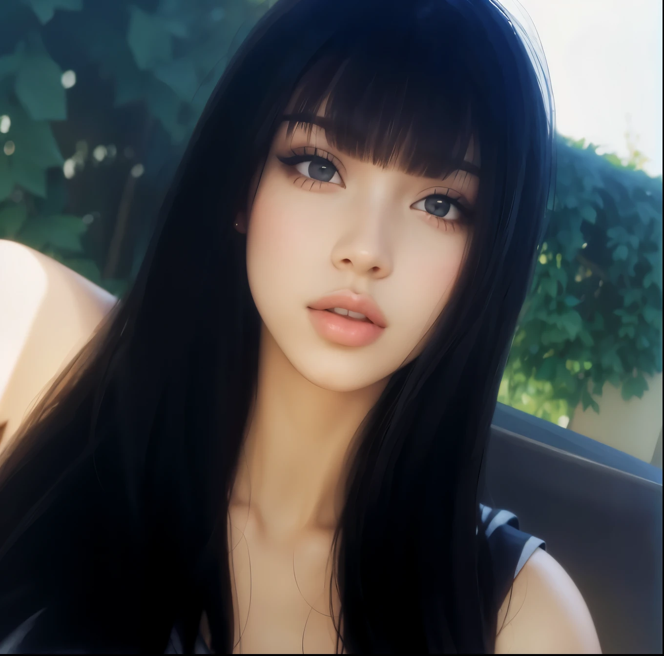 Beautiful girl with big lips