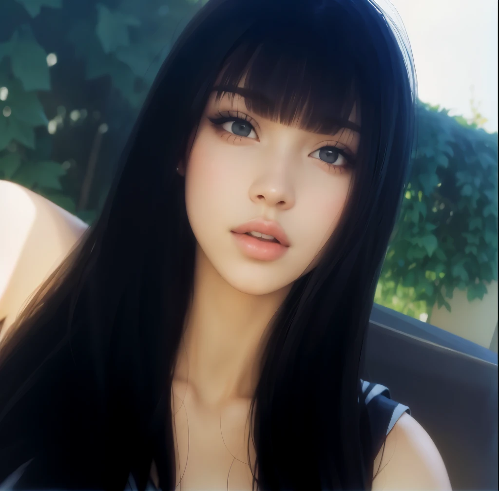Beautiful girl with big lips