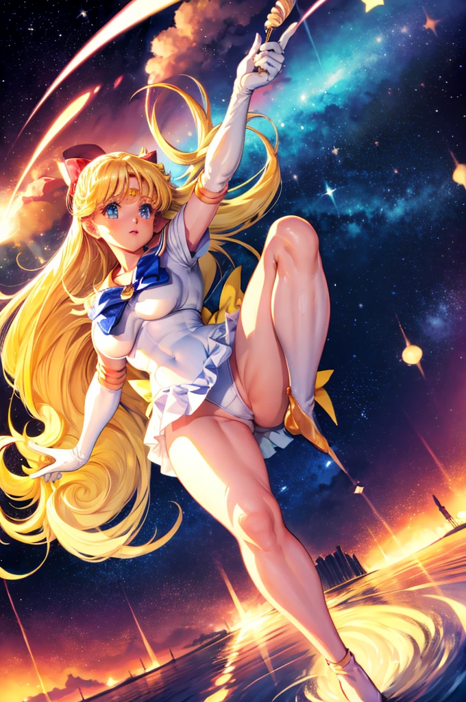 Sailor Venus, Showing panties, Dutch Angle, Angle from below,From the knee up