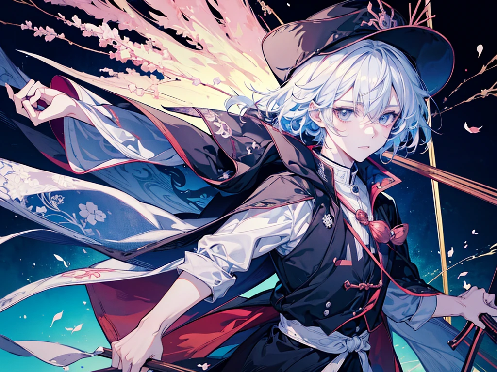 anime character boy with hat and cape standing in front of a clock, zerochan art, key anime art, kawacy, anime art wallpaper 4k, anime art wallpaper 4 k, anime art wallpaper 8 k, zerochan, best anime 4k konachan wallpaper, anime wallaper, 4k anime wallpaper, shigenori soejima illustration, anime wallpaper 4 k