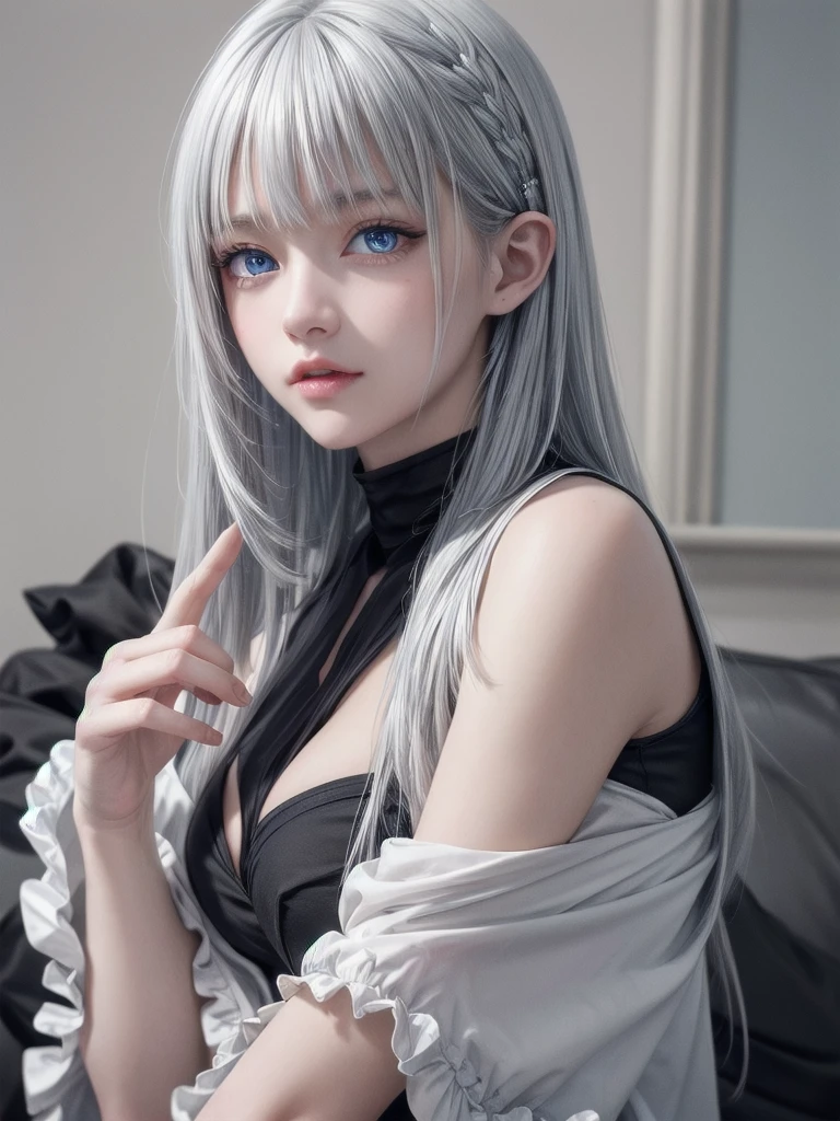 masterpiece, highest quality, beta, Silver Hair,blue eyes