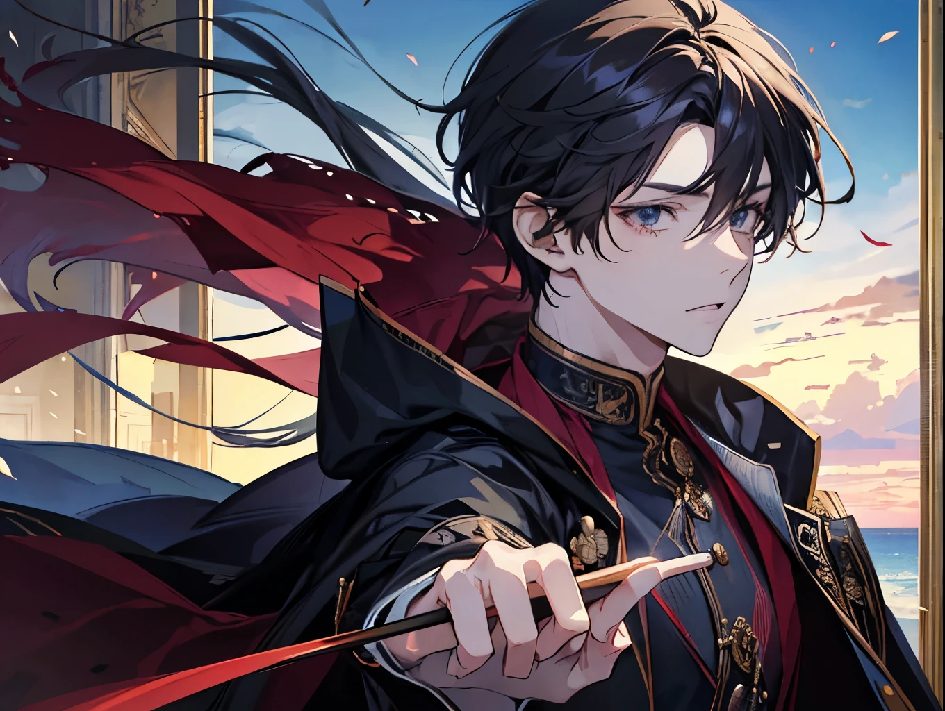 Anime charater boy, cool, a master clock, masterpiece, handsome boy