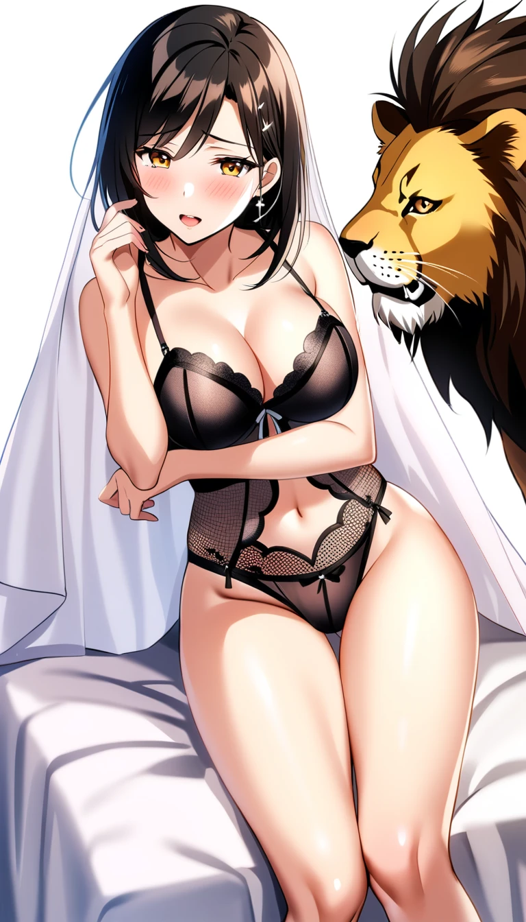 lion,a mother(she had been brainwashing by her son's friend , divorced her husband , remarried her son's friend,bride of her son's friend, wear sexy lingerie,has first night sex with her son's friend ,)