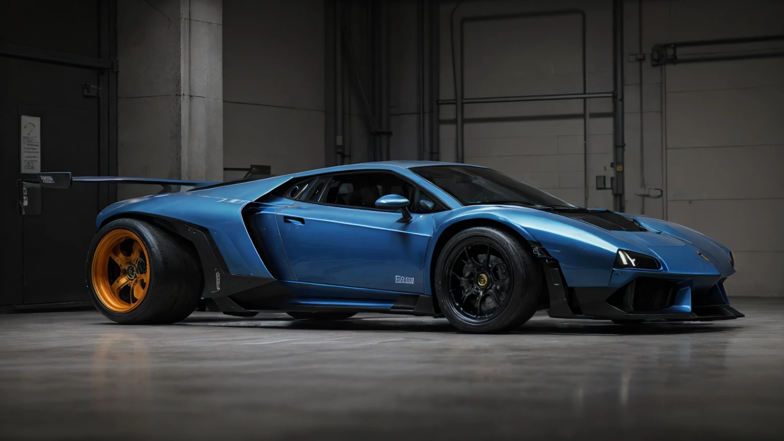 Sports car, beautiful, style, Lamborghini, chains, chained car to the ground, chained car, chained car by the wheels, chained car, chained car, beautiful car, dungeon, dungeon, prison