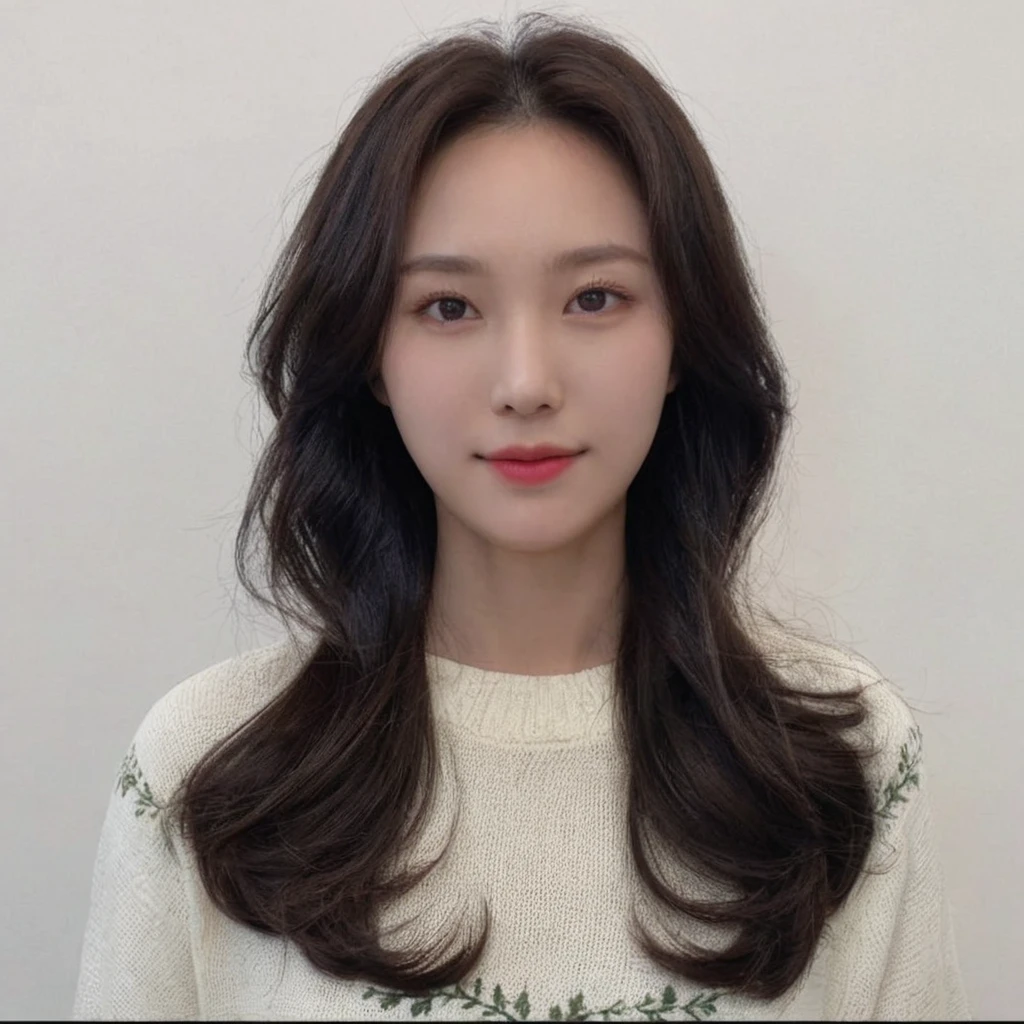 Best Quality, 8k, Masterpiece, (Portrait: 1.3), (photo realistic:1.4), (hyper realistic:1.4), Sharp Focus, looking at viewer, (smoother lighting:1.1), (increase cinematic lighting quality:0.9), realistic lighting, backlighting, light on face, ray trace, (brightening light:1.2), (Increase quality:1.4), sharp detail, (best quality real texture skin:1.4), finely detailed eyes, black_eyes, finely detailed face, 25 year old Korean woman, (white formal_shirt:1.4), (Create an image maintaining the original base model hairstyle:1.5),