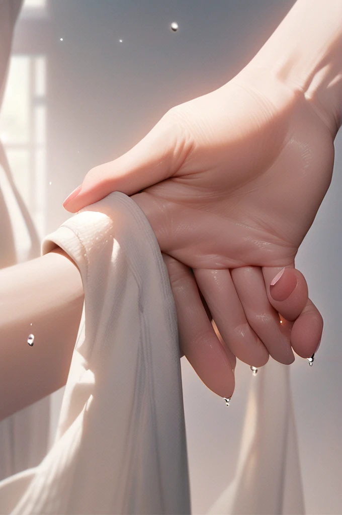 ((Best quality)), ((masterpiece)), (detailed), hand washes hand