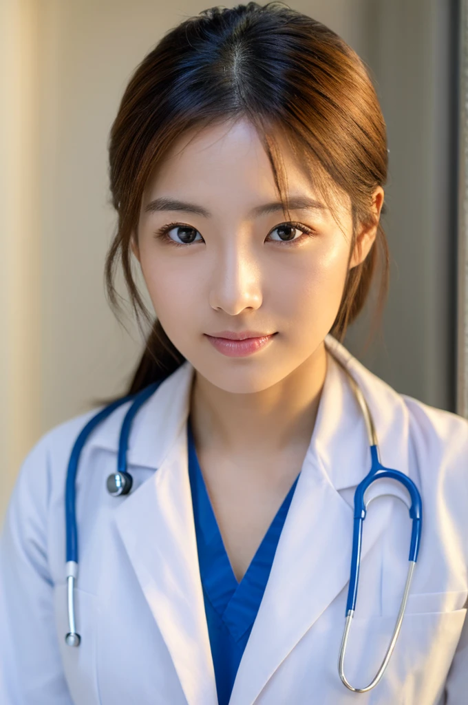 ((Highest quality)), ((masterpiece)), (detailed),Perfect Face,Japanese,Female doctor,White