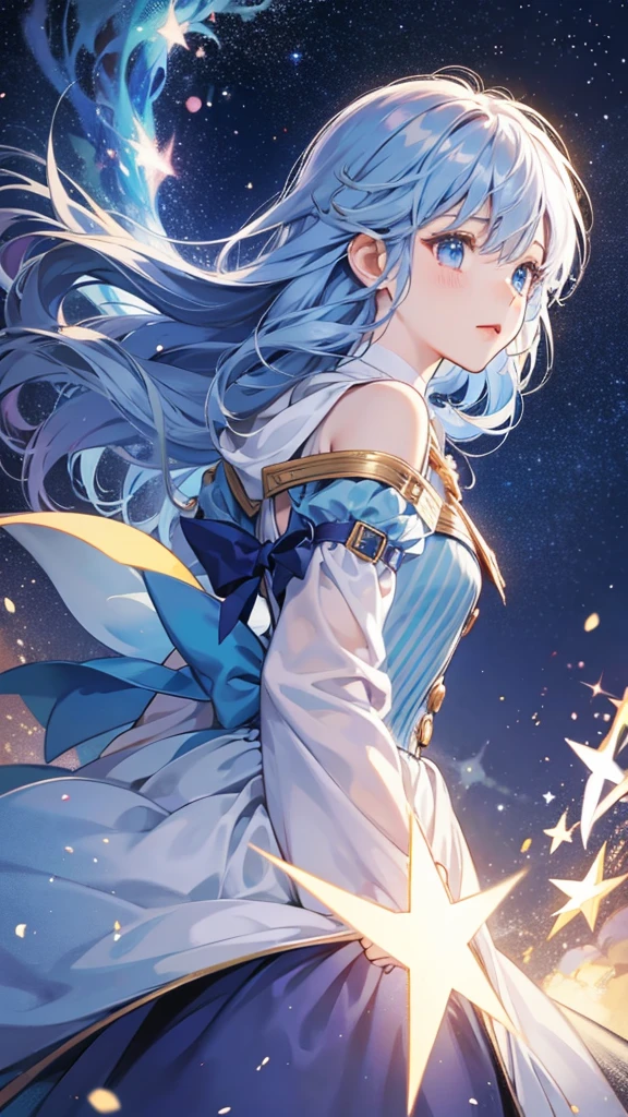 Fluffy、Starry Sky、magic、Star bright、Flying in the sky，magic少女，Powdery