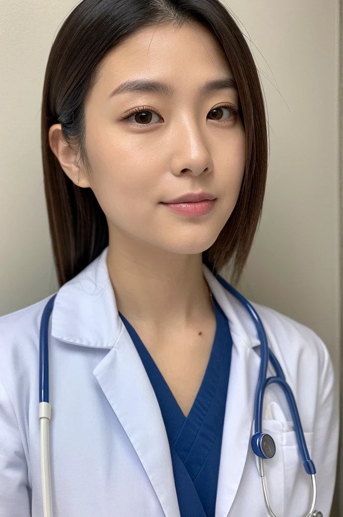 ((Highest quality)), ((masterpiece)), (detailed),Perfect Face,Japanese,Female doctor,White