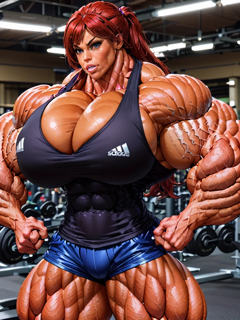 Muscle woman huge biceps
