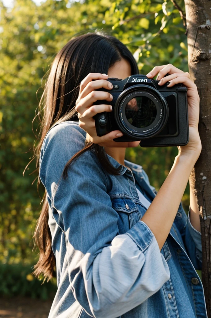 woman taking photo