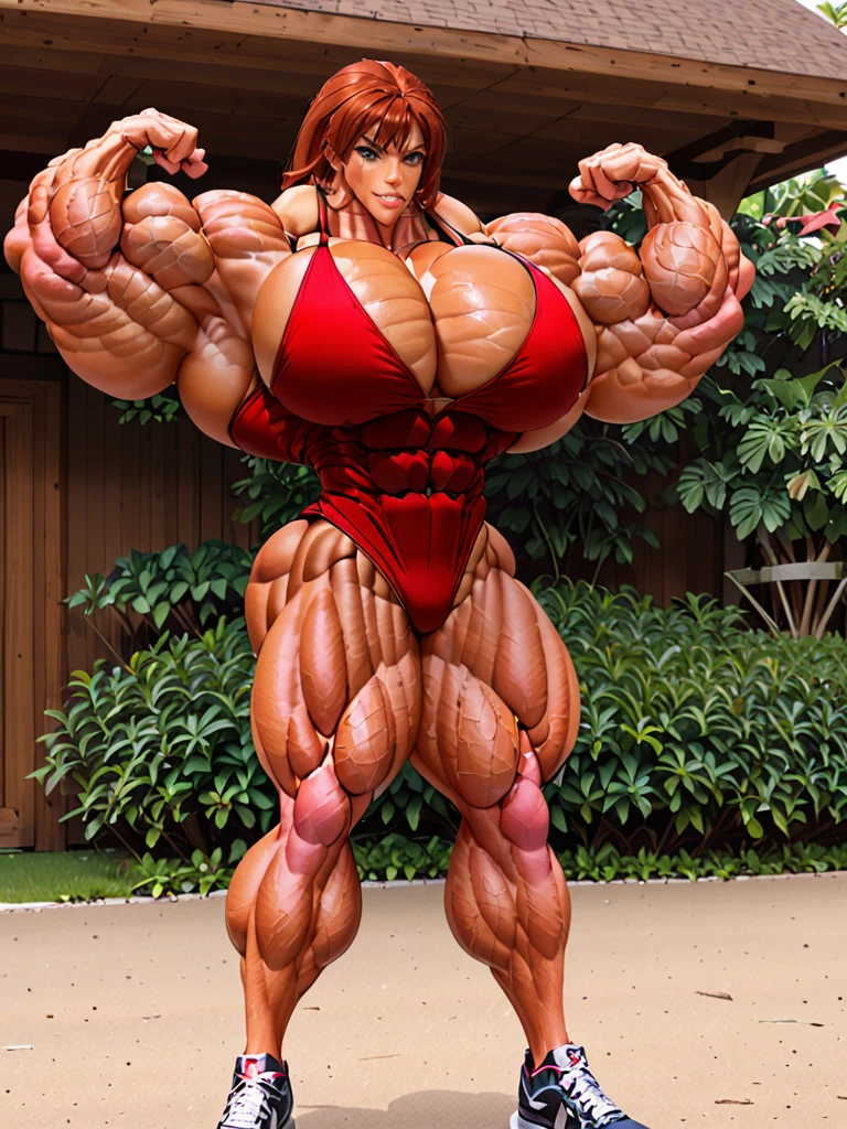 Muscle woman huge biceps 