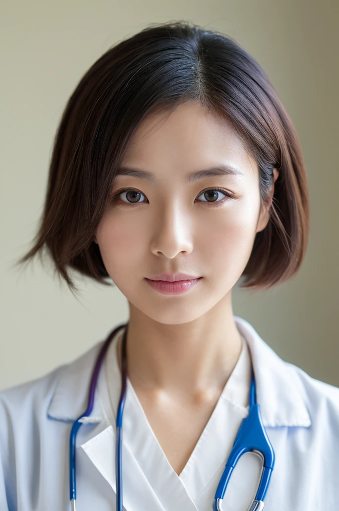 ((Highest quality)), ((masterpiece)), (detailed),Perfect Face,Japanese,Female doctor,White