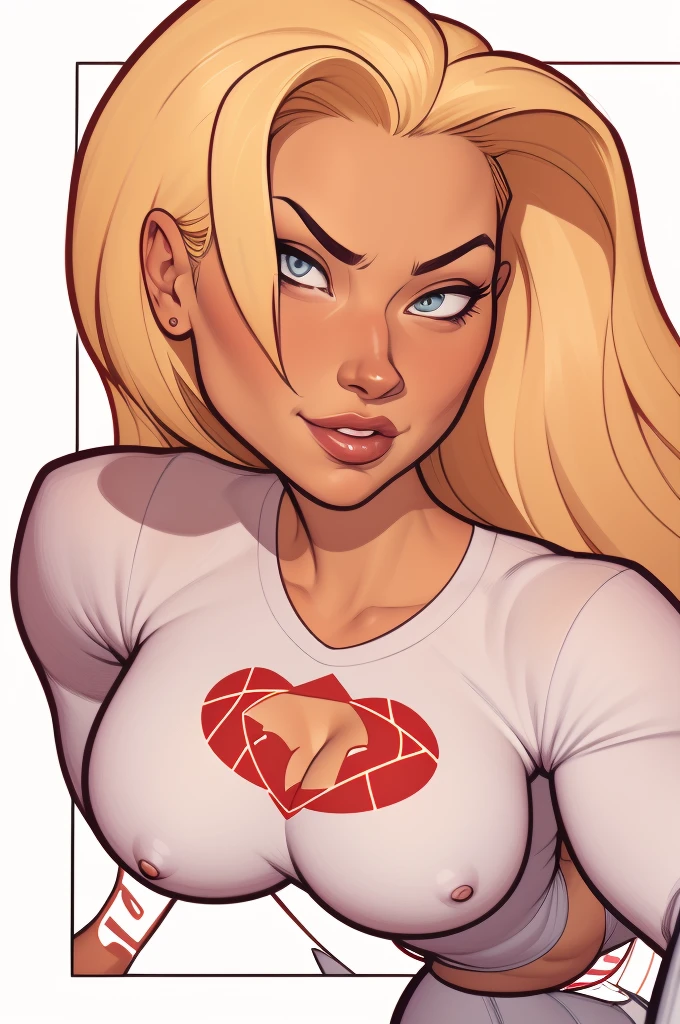 cartoon style:1.2), Yvonne Strahovski woman Cartoon image of a woman , sensual clothes , super cute girl, authoritarian would be facial expressioncartoon style illustration, cartoon art style, cartoon art style, digital illustration style, highly detailed character design, cute detailed digital art, City fan art, portrait character design, beautiful digital illustration, high-quality portrait, comic book art, character design portrait, white background Buso without clothes and medium breasts, beautiful and symmetrical body curves
