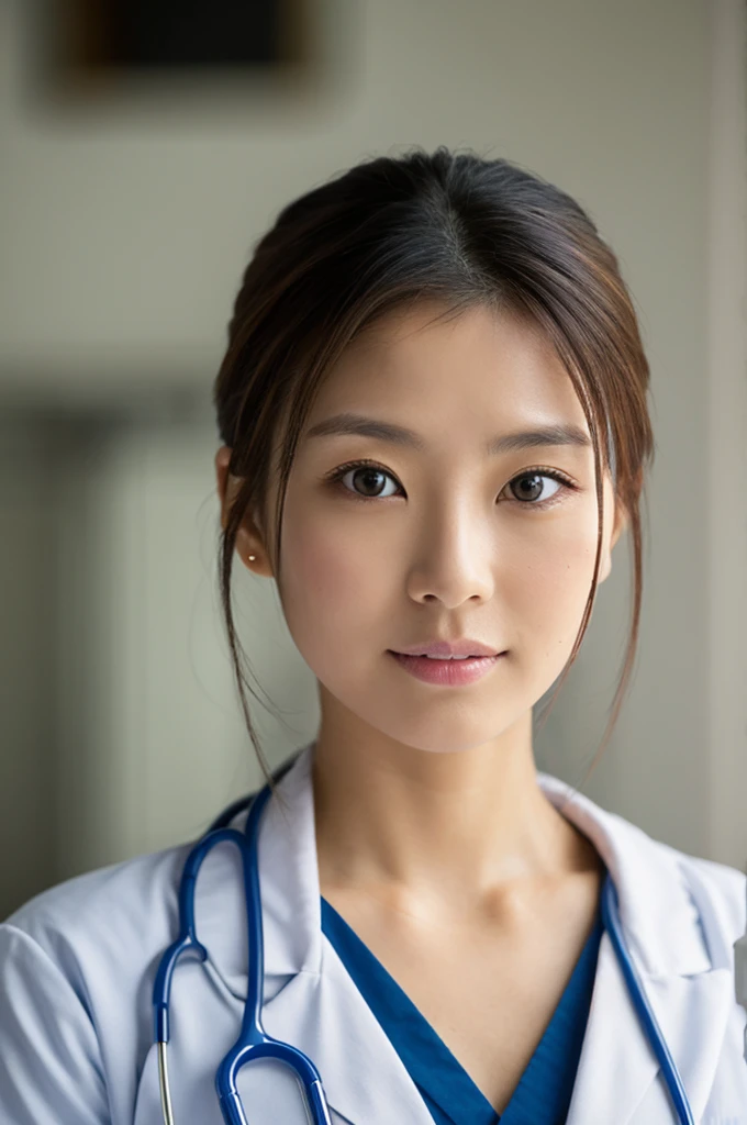 ((Highest quality)), ((masterpiece)), (detailed),Perfect Face,Japanese,Female doctor,White