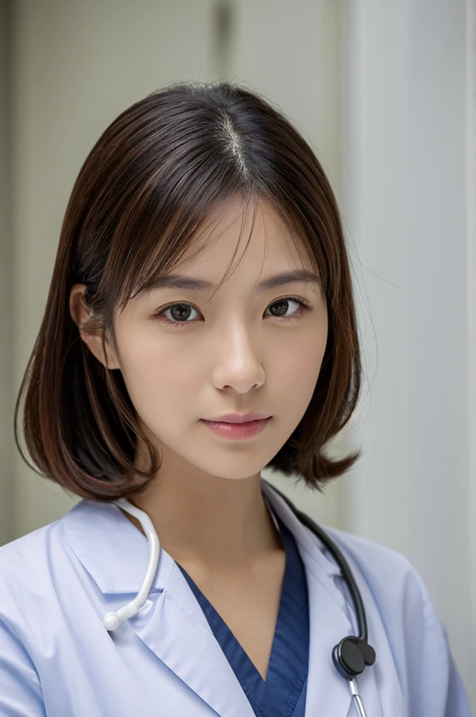 ((Highest quality)), ((masterpiece)), (detailed),Perfect Face,Japanese,Female doctor,White