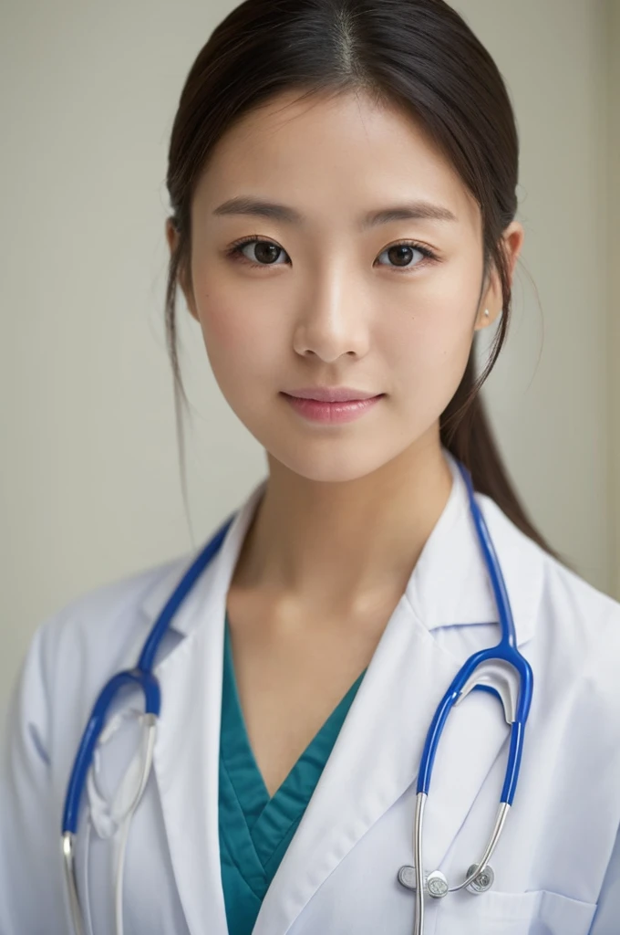 ((Highest quality)), ((masterpiece)), (detailed),Perfect Face,Japanese,Female doctor,White