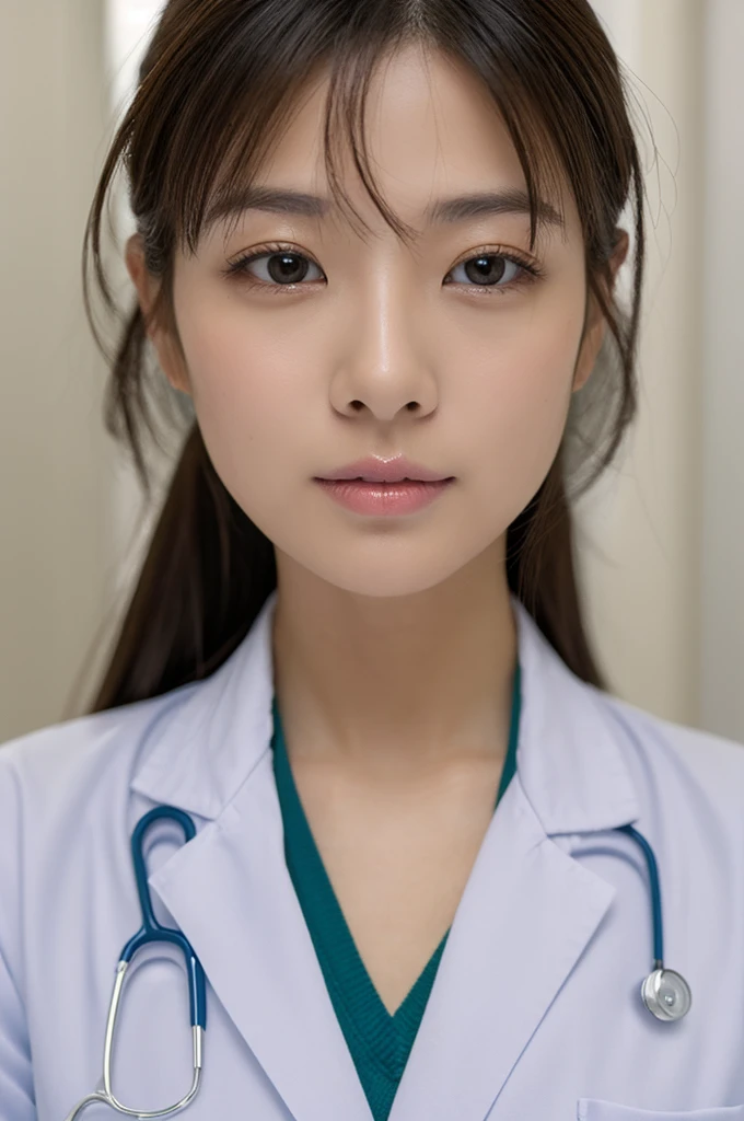 ((Highest quality)), ((masterpiece)), (detailed),Perfect Face,Japanese,Female doctor,White