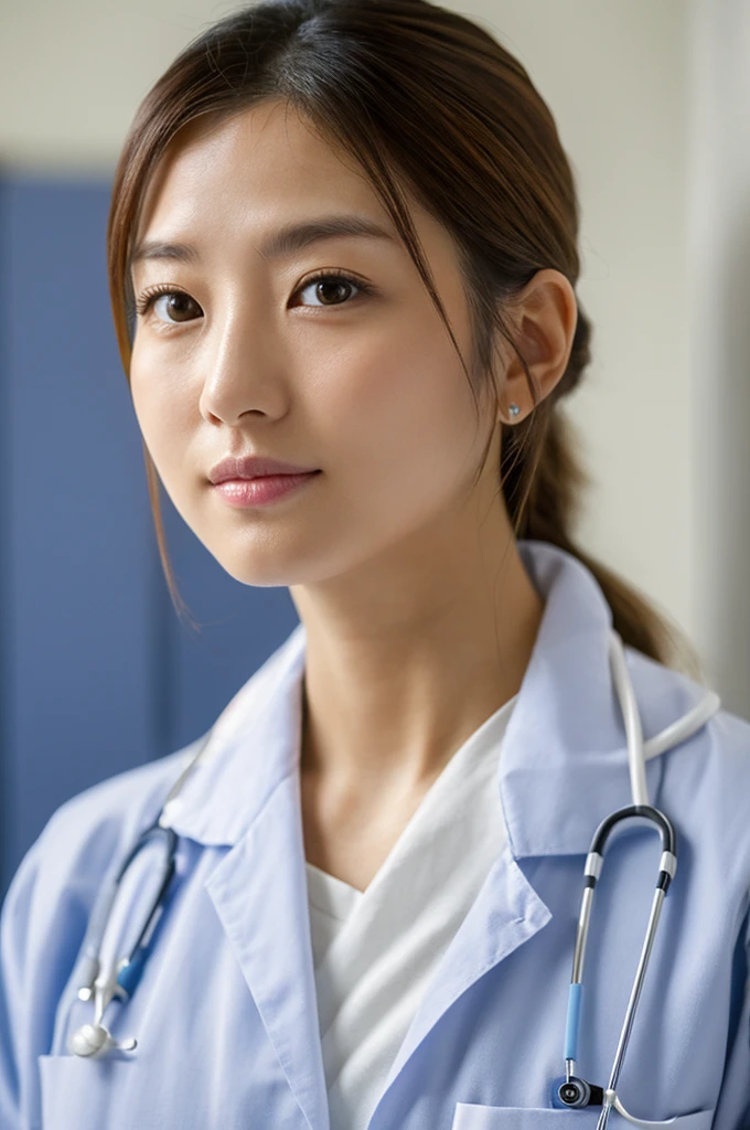 ((Highest quality)), ((masterpiece)), (detailed),Perfect Face,Japanese,Female doctor,White