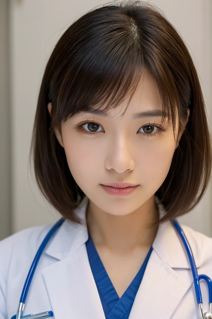 ((Highest quality)), ((masterpiece)), (detailed),Perfect Face,Japanese,Female doctor,White