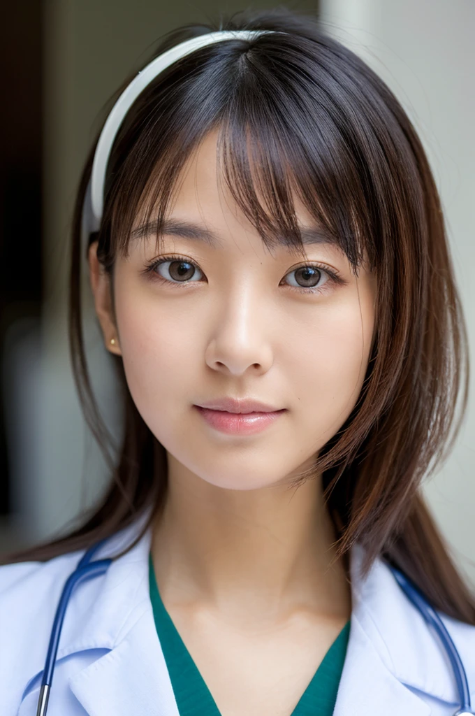 ((Highest quality)), ((masterpiece)), (detailed),Perfect Face,Japanese,Female doctor,White
