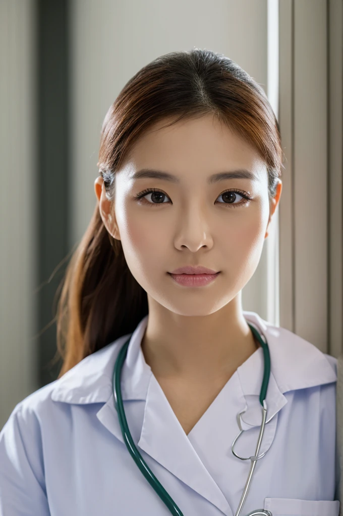((Highest quality)), ((masterpiece)), (detailed),Perfect Face,Japanese,Female doctor,White