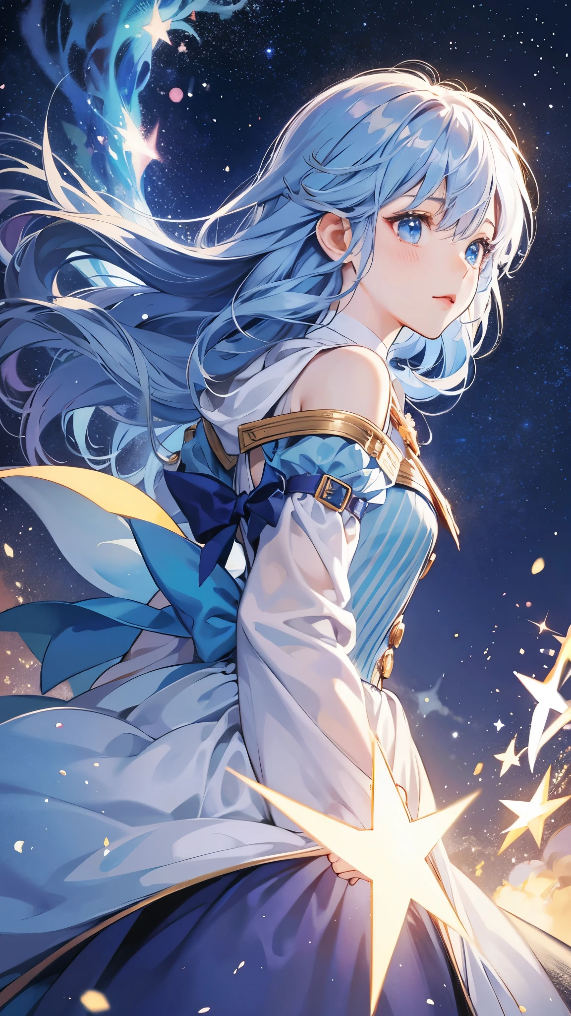Fluffy、Starry Sky、magic、Star bright、Flying in the sky，magic少女，Powdery