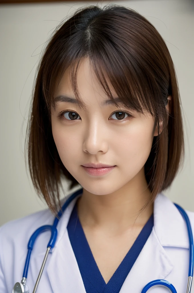((Highest quality)), ((masterpiece)), (detailed),Perfect Face,Japanese,Female doctor,White