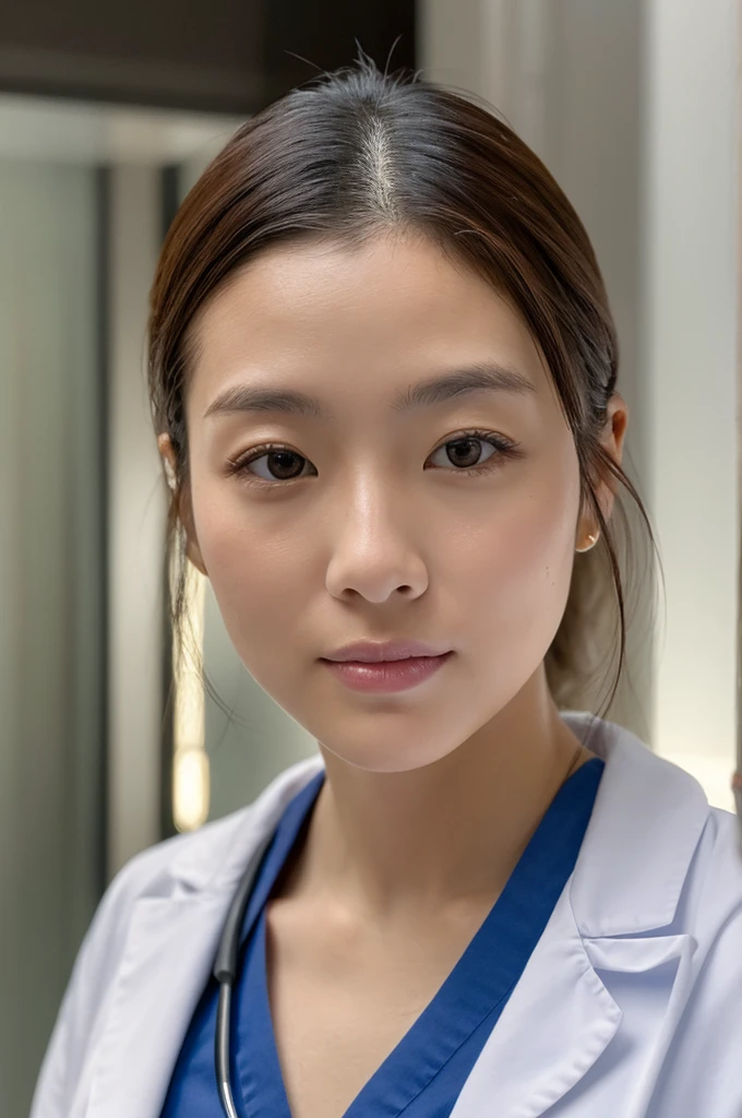((Highest quality)), ((masterpiece)), (detailed),Perfect Face,Japanese,Female doctor,White