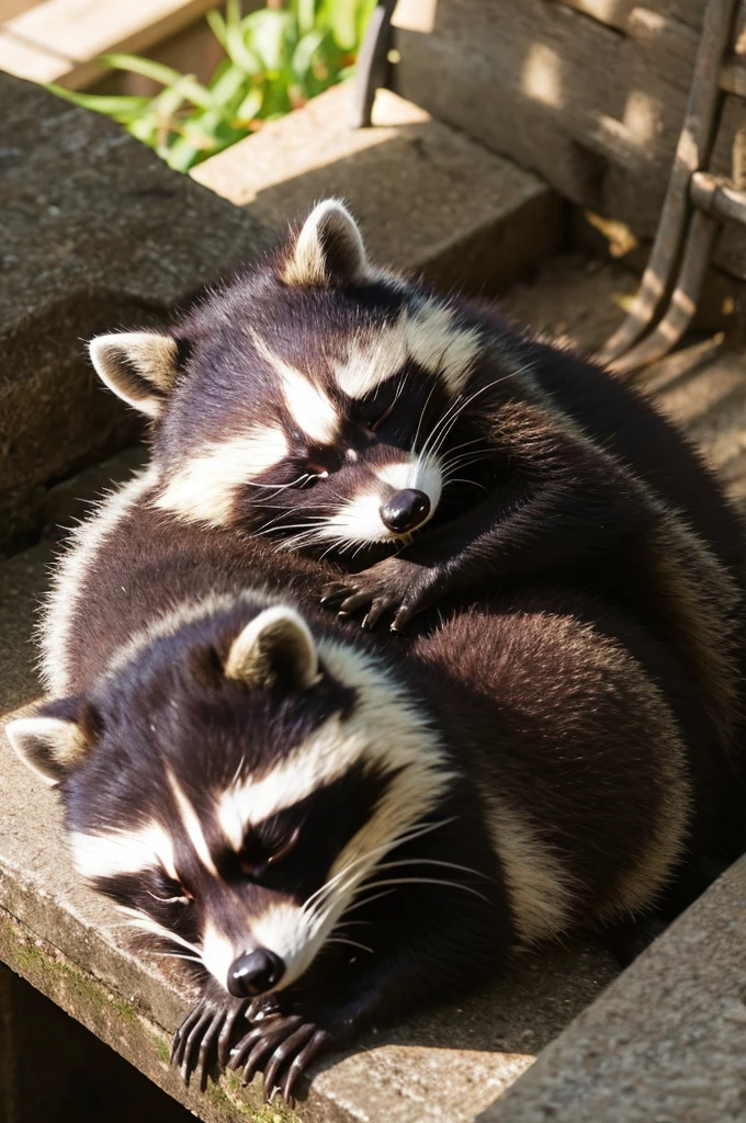 Sleeping raccoon