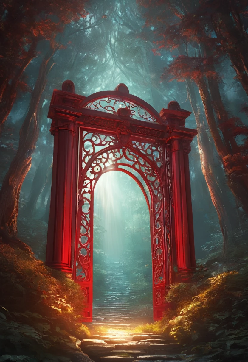 a red gate with a light shining through it in the dark, magical background, portal to the ethereal realm, magical portal gateway, wonderland portal, entrance to ethereal realm, magic doorway, magical portal, magical portal opened, background art, fantasy art style, background artwork, heavens gate, detailed digital 2d fantasy art, dream portal, jen bartel, forest portal
a Red gate with a light shining through it in the dark, concept art inspired by Andreas Rocha, Artstation contest winner, fantasy art, magical background, portal to the ethereal realm, magical portal gateway, wonderland portal, entrance to ethereal realm, magical portal, magic doorway, magical portal opened, background art, fantasy art style, heavens gate, background artwork